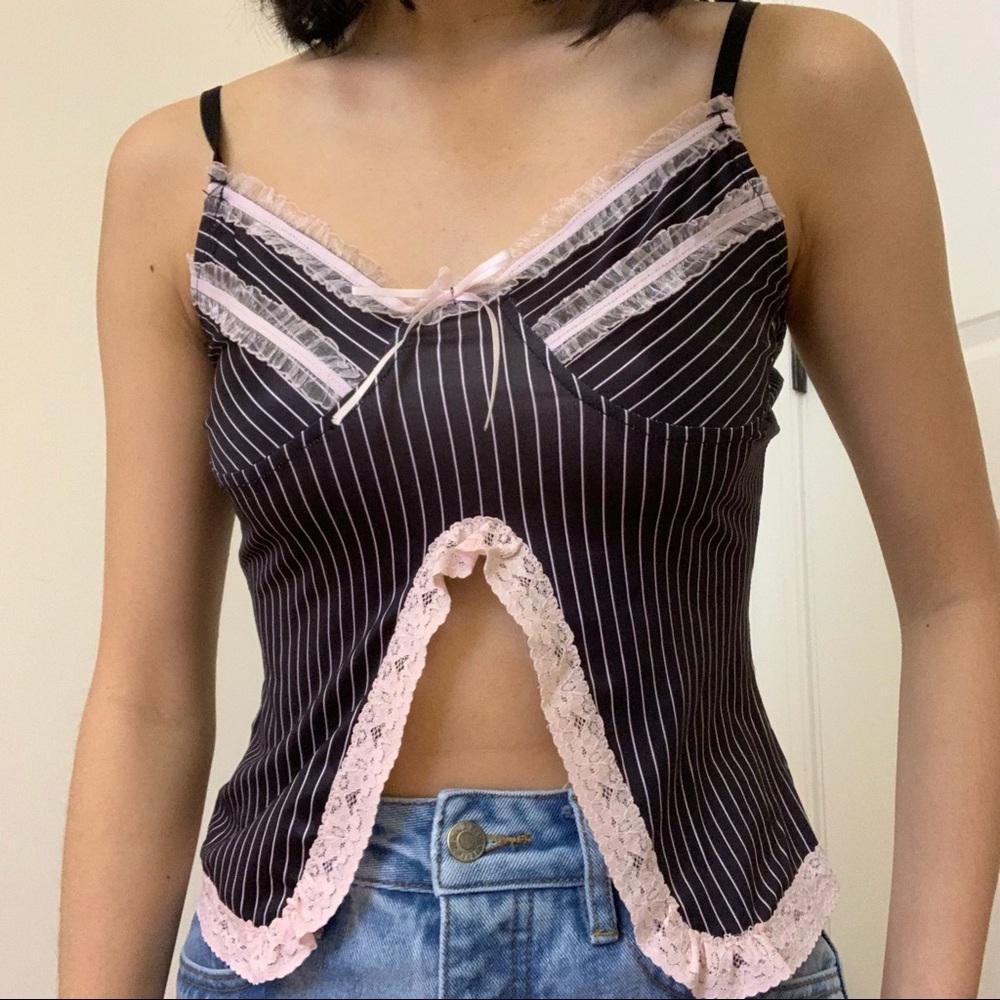 Black and Pink Striped Cami